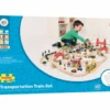 BigJigs BJT018 Houten Trein 124-delige Treinset Transport -Speel Actief Verkoop BJT018 bigjigs houten trein houten treinbaan transportset