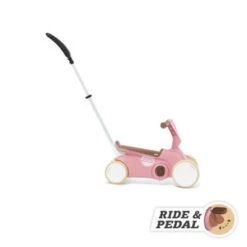 BERG Go2 Retro Pink -Speel Actief Verkoop Bergtoys go2 retro pink 6 duwstang speelactief.nl