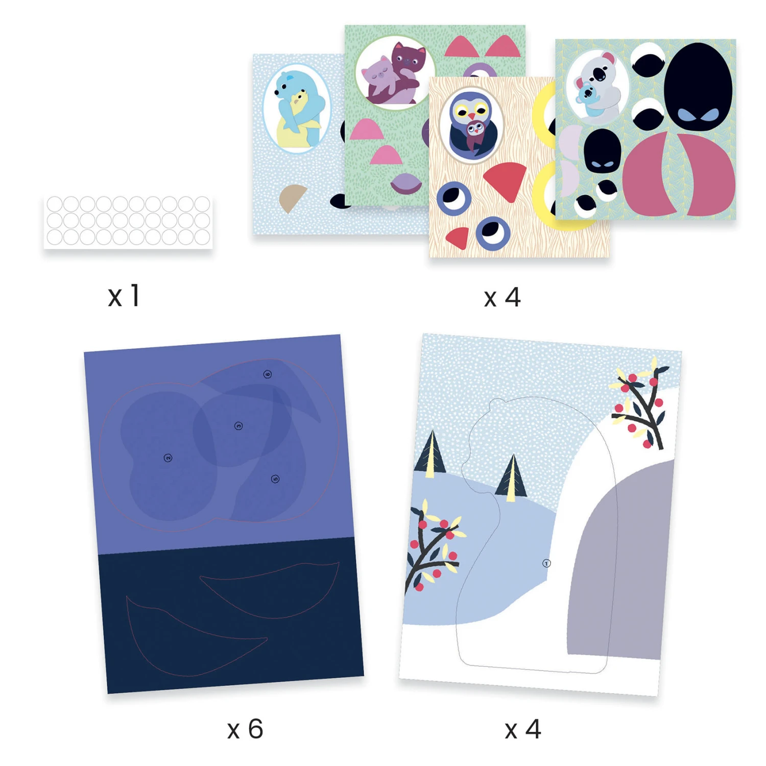 Djeco Creatief-met-papier Liefdevolle Knuffels 5 Djeco Creatief-met-papier Liefdevolle Knuffels - Afbeelding 3