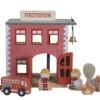Little Dutch Railway Brandweerkazerne -Speel Actief Verkoop LD4490 little dutch railway brandweerkazerne