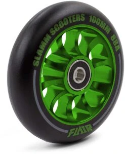 Stuntstep Wiel Aluminium 100mm Slamm Flair 2.0 Met Abec 9 Lagers In Color Zwart 14 Stuntstep Wiel Aluminium 100mm Slamm Flair 2.0 Met Abec 9 Lagers In Color Zwart -Speel Actief Verkoop SL580 2 Slamm 100mm Flair 2.0 Alloy Core Wheel Green Side speelactief.nl