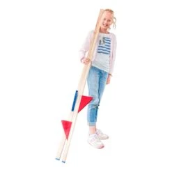 Stelten Houten Rood/Blauw -Speel Actief Verkoop Stelten hout blank met gekleude voetsteunen
