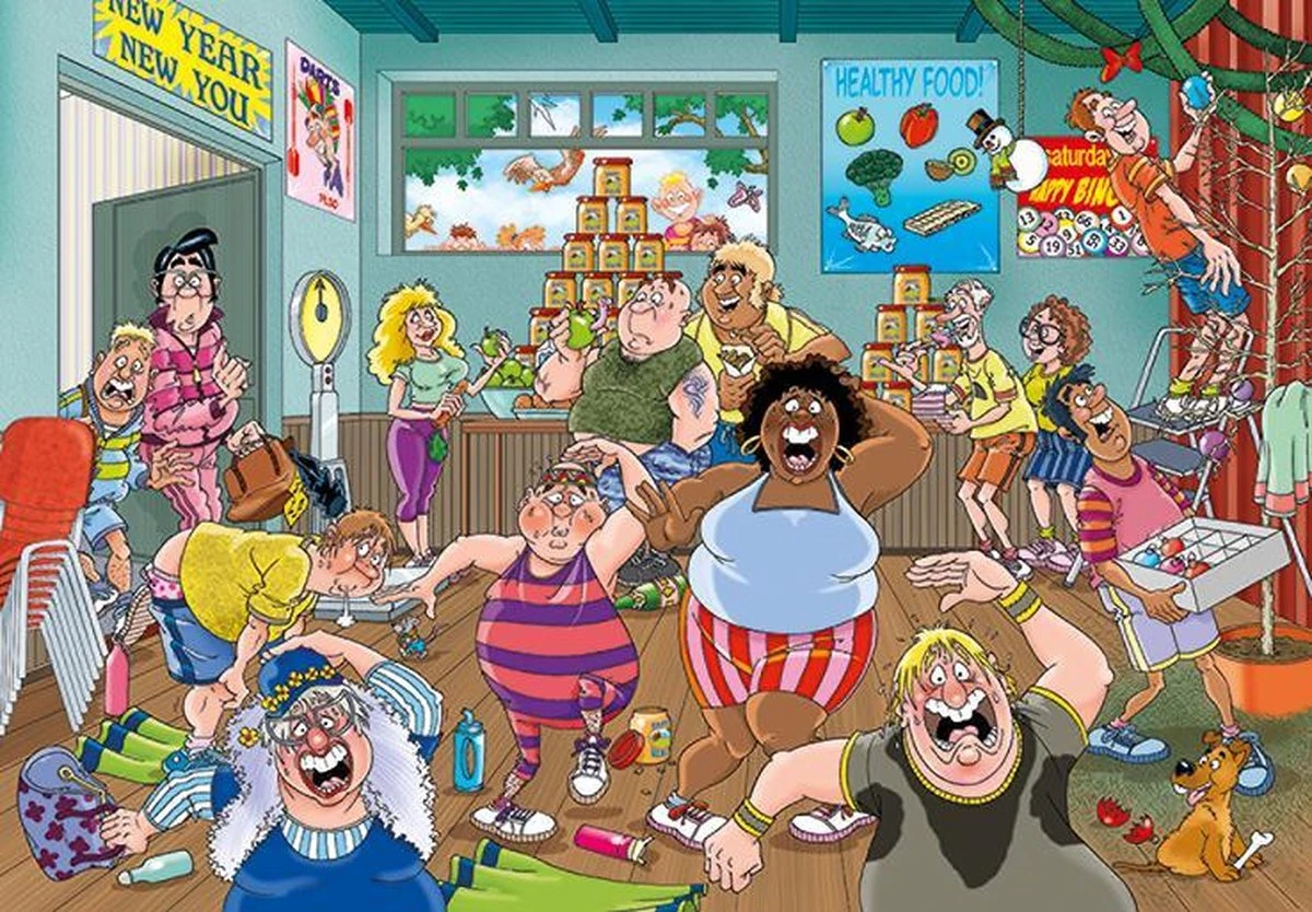 Jumbo Wasgij Puzzel Original-36 Goede-voornemens! 1000-stukjes 4 Jumbo Wasgij Puzzel Original-36 Goede-voornemens! 1000-stukjes - Afbeelding 2