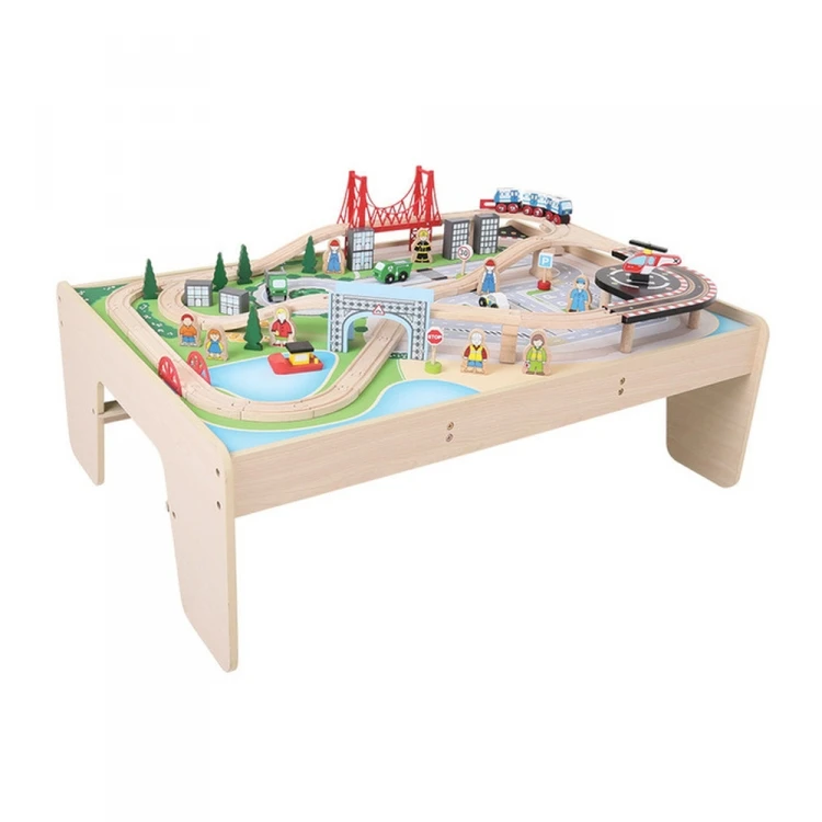BigJigs BJT045 Treintafel City Spoortafel Houten Trein 3 BigJigs BJT045 Treintafel City Spoortafel Houten Trein