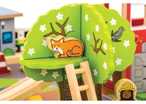 BigJigs BJT049 Treintafel Brandweer Spoortafel Houten Trein 8 BigJigs BJT049 Treintafel Brandweer Spoortafel Houten Trein - Afbeelding 6