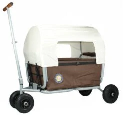 Beachtrekker Life Huif Bolderwagen -Speel Actief Verkoop bolderwagen opvouwbaar beachtrekker life donkerbruin met huif 1