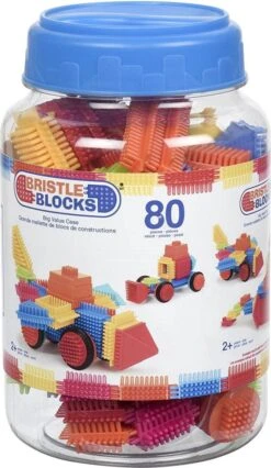 Bristle Blocks 80pcs In Ton Kunststof Blokken -Speel Actief Verkoop bristle blocks kunststof blokken in ton 80 delig 1