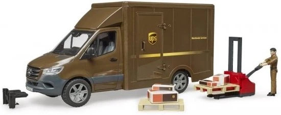 Bruder 02678 MB Sprinter UPS-Logistics +palletwagen + Chauffeur 3 Bruder 02678 MB Sprinter UPS-Logistics +palletwagen + Chauffeur