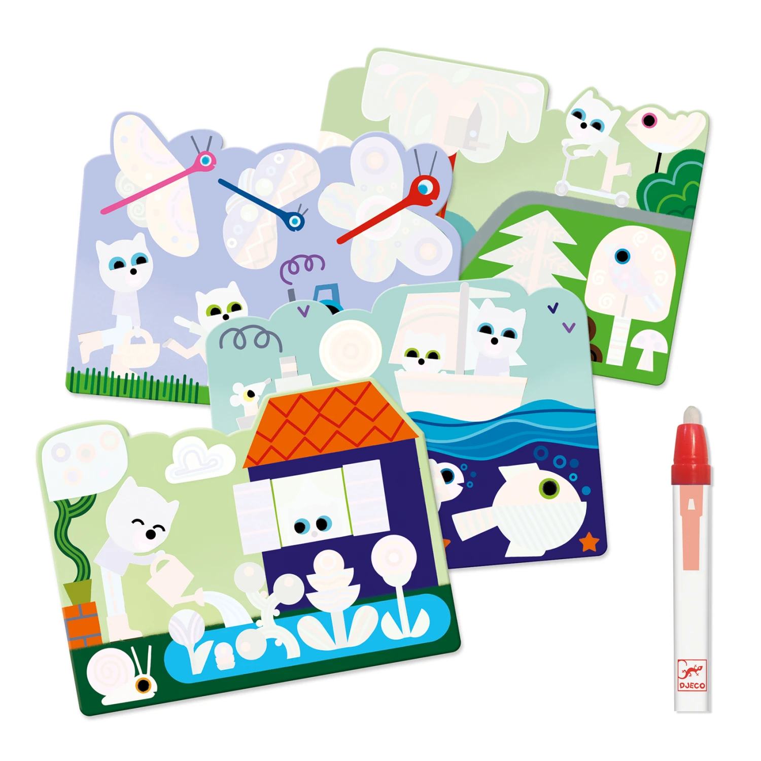 Djeco Magische Kleurplaten In-de-Tuin – Kleuren Met Water 4 Djeco Magische Kleurplaten In-de-Tuin – Kleuren Met Water - Afbeelding 2