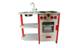 Houten Speelkeuken V.Dijktoys Rood -Speel Actief Verkoop houten keukentje van dijjktoys rood