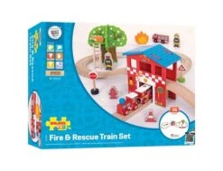 BigJigs BJT037 Fire&Rescue Train Set -Speel Actief Verkoop houten treinset bigjigs bjt037 fire rescue train set 39dlg 1