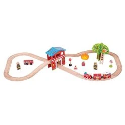BigJigs BJT037 Fire&Rescue Train Set -Speel Actief Verkoop houten treinset bigjigs bjt037 fire rescue train set 39dlg 2 1