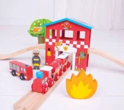 BigJigs BJT037 Fire&Rescue Train Set -Speel Actief Verkoop houten treinset bigjigs bjt037 fire rescue train set 39dlg