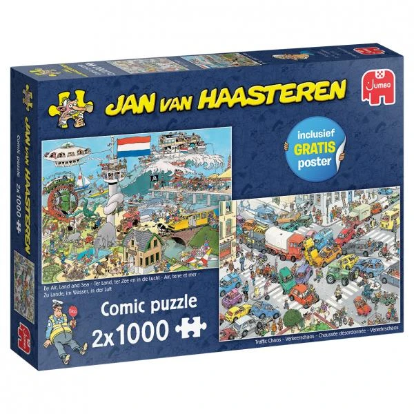 Jumbo 20073 Puzzel 2in1 JvH Verkeerschaos En Ter Land Ter Zee En In De Lucht 2×1000 4 Jumbo 20073 Puzzel 2in1 JvH Verkeerschaos En Ter Land Ter Zee En In De Lucht 2×1000 - Afbeelding 2