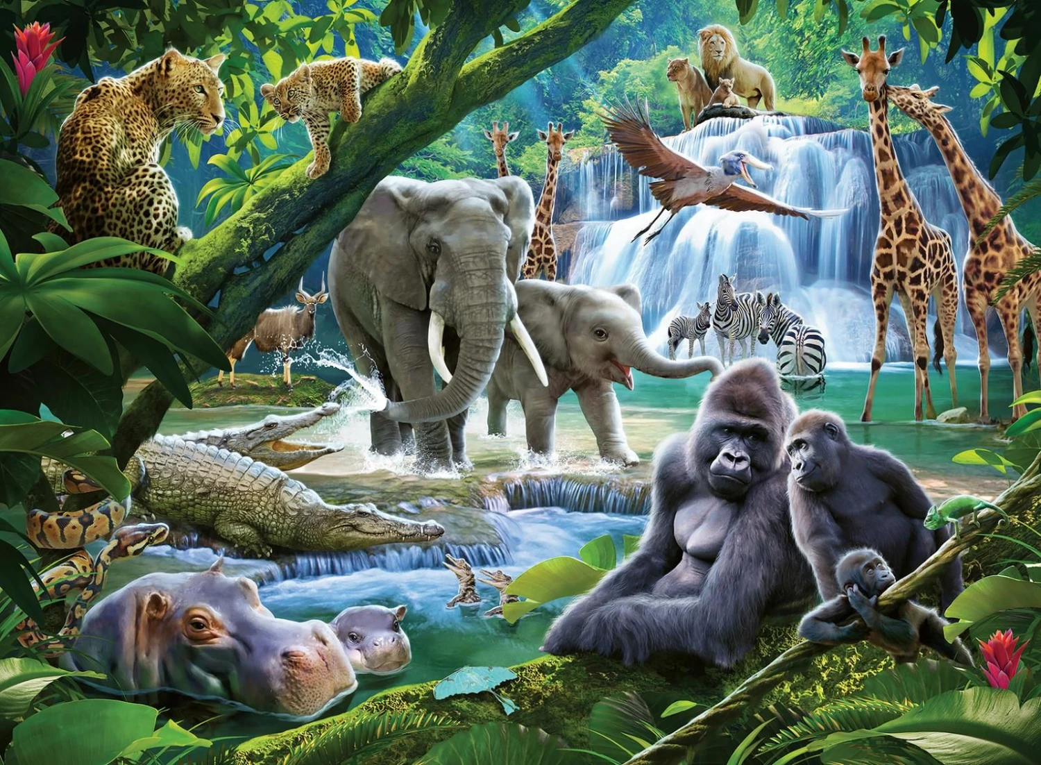 Jungledieren Puzzel Ravensburger 100 Stukjes XXL 4 Jungledieren Puzzel Ravensburger 100 Stukjes XXL - Afbeelding 2