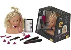 Kapkop Met Braun Satin Hair 7 Stijltang -Speel Actief Verkoop kapkop stijltang theo klein 5245