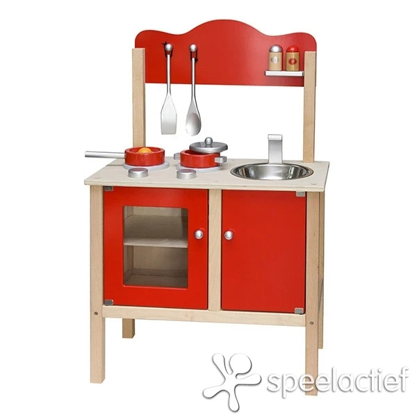 Houten Keuken “Little Chef” Rood 3 Houten Keuken “Little Chef” Rood