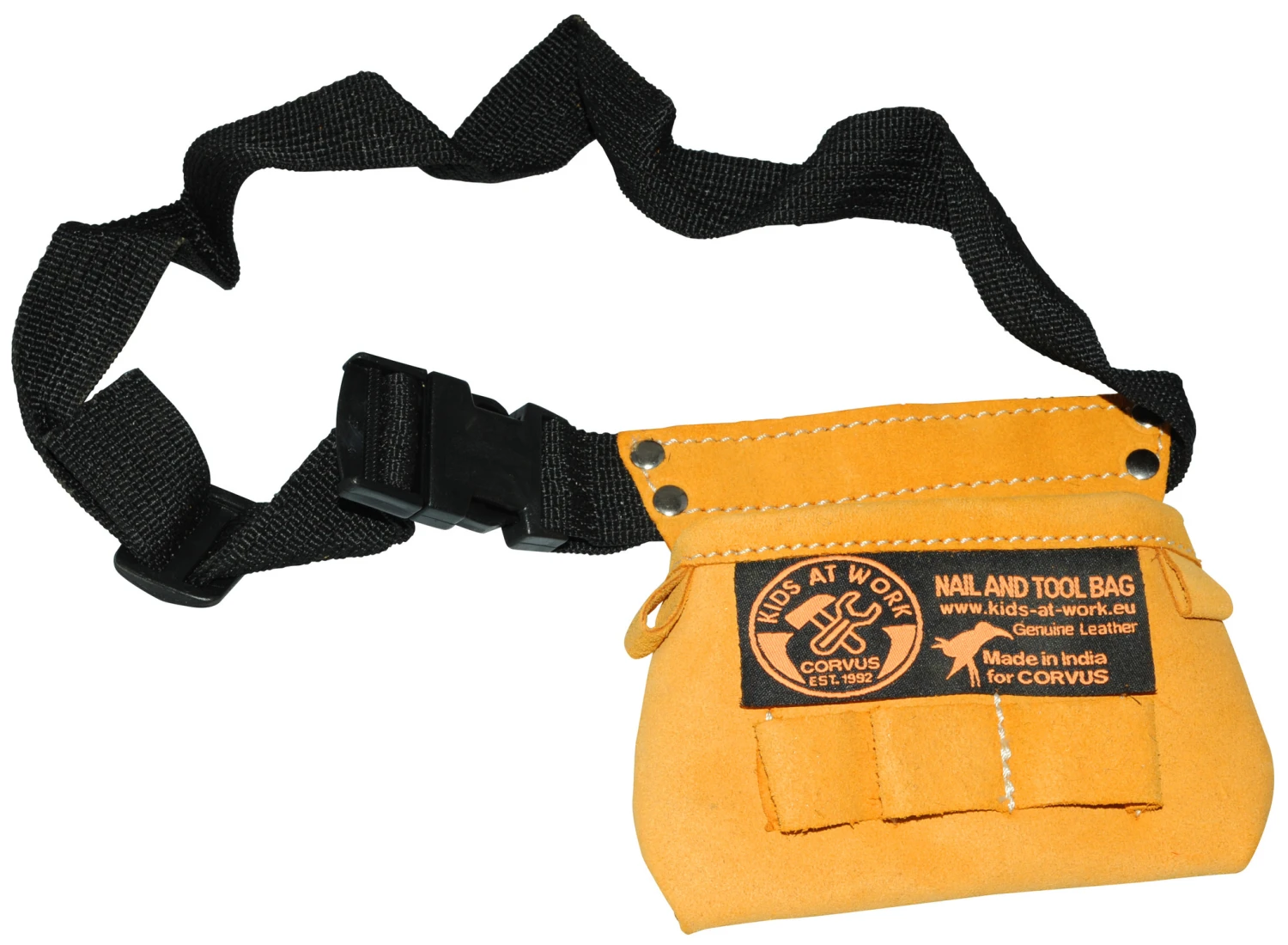 Leren Gereedschapsgordel Kids-at-Work Spijkerzak Mini 3 Leren Gereedschapsgordel Kids-at-Work Spijkerzak Mini