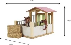 Kidsglobe Paardenbox Paardenstal 1 Box Rose/Wit -Speel Actief Verkoop kids globe 610206 paardenbox roze paardenstal enkel 8713219361238
