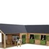 Kidsglobe Paardenstal Met 4 Boxen En Berging Bruin/groen 2 Kidsglobe Paardenstal Met 4 Boxen En Berging Bruin/groen -Speel Actief Verkoop kidsglobe hoek paardenstal 4 paardenboxen bruingroen met berging