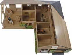 Kidsglobe Paardenstal Met 4 Boxen En Berging Bruin/groen -Speel Actief Verkoop kidsglobe hoek paardenstal 4 paardenboxen bruingroen met berging 2