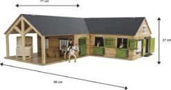 Kidsglobe Paardenstal Met 4 Boxen En Berging Bruin/groen -Speel Actief Verkoop kidsglobe hoek paardenstal 4 paardenboxen bruingroen met berging 5