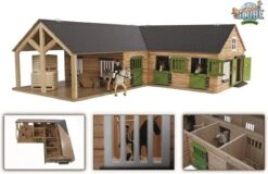 Kidsglobe Paardenstal Met 4 Boxen En Berging Bruin/groen -Speel Actief Verkoop kidsglobe hoek paardenstal 4 paardenboxen bruingroen met berging 6