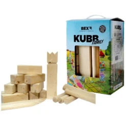 Kubb Family Berkenhout In Colourbox BEX -Speel Actief Verkoop kubb bex berken hout houten werp spel. 1