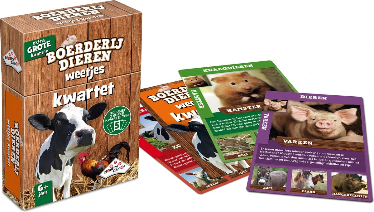 Kwartet Spel Boerderijdieren Weetjes-kwartet 5 Kwartet Spel Boerderijdieren Weetjes-kwartet - Afbeelding 3