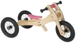 Trybike Pink โ Houten 4-in-1 Loopfiets