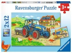 Ravensburger Op De Boerderij En De Bouwplaats Kinderpuzzel 2 X 24 Stukjes