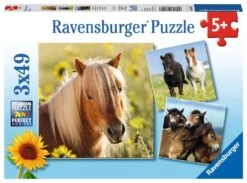 Schattige Pony’s Puzzelbox Ravensburger 3 X 49 Stukjes