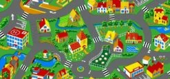 Speelkleed Little Village Speeltapijt 95×200 Cm Speelmat -Speel Actief Verkoop speeltapijt little village 1