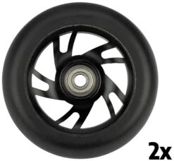 Stuntstep Wiel 110mm Alu Wheel Met Lagers Abec9 Black -Speel Actief Verkoop stuntstepwielen set alu velg 52LK ZWZ black speelactief.nl