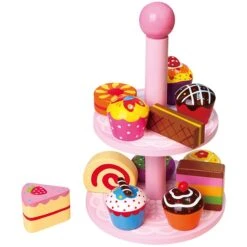 Taartjesstandaard (hout) Cupcake+stand Vigatoys