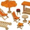 Tuinmeubelset – Inrichting Poppenhuis -Speel Actief Verkoop tuinmeubelset poppenhuis goki 51913