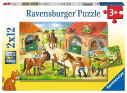 Ravensburger Vakantie Op De Manege Kinder-Puzzel 2 X 12 Stukjes